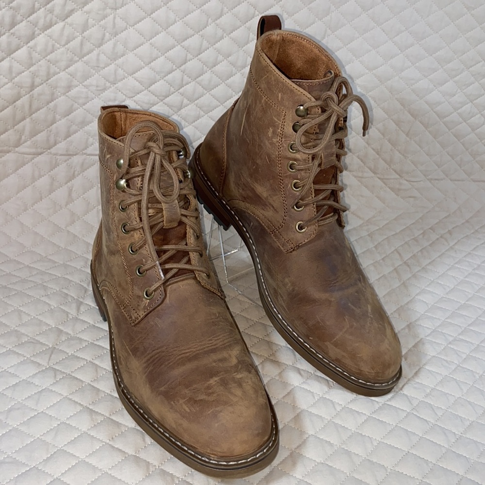 Arkbird Leather & Suede Oxford Ankle Lace up Boots. Natural Brown. Men’s Size 9.